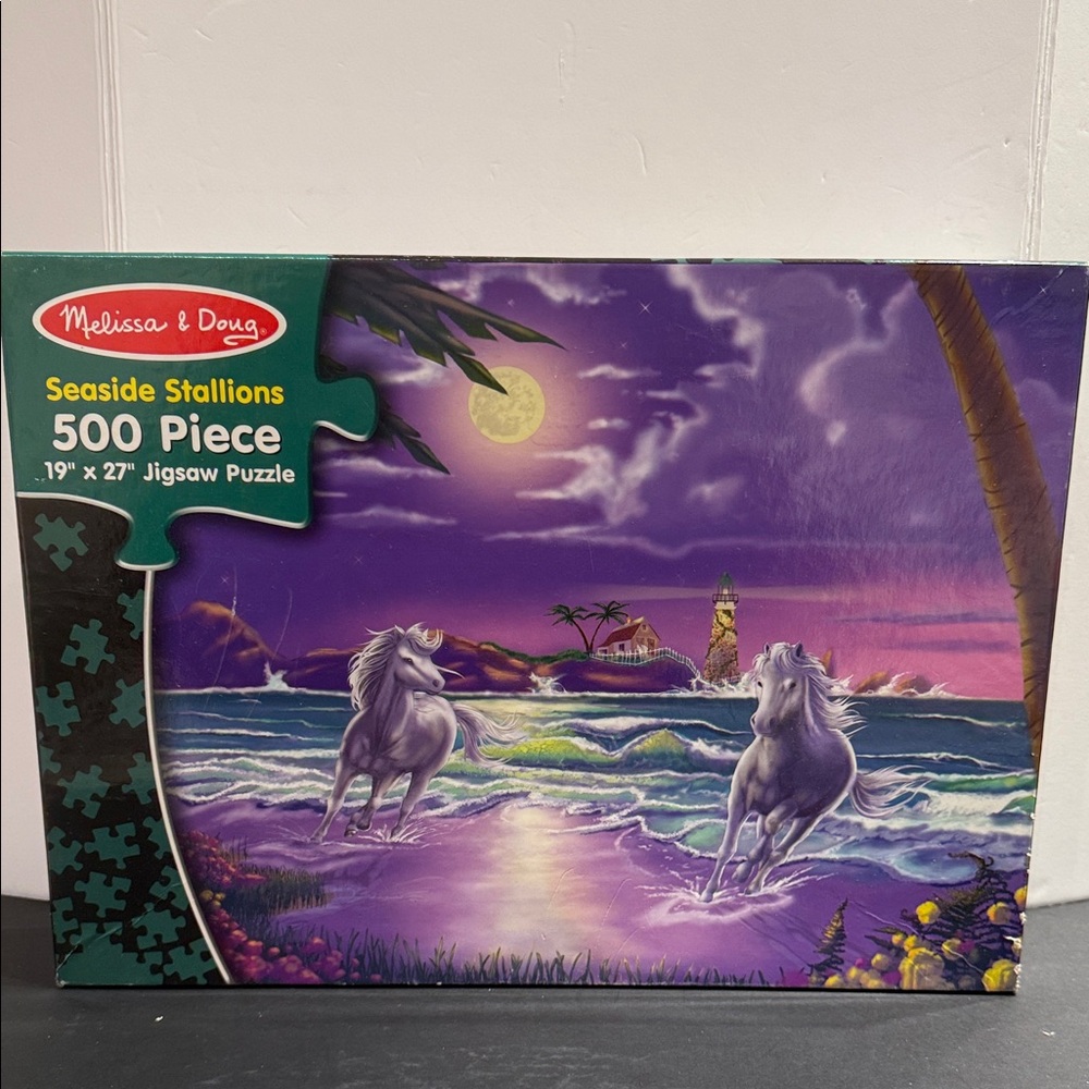 Melissa & Doug Purple Seaside Stallions 500 piece jigsaw Puzzle complete